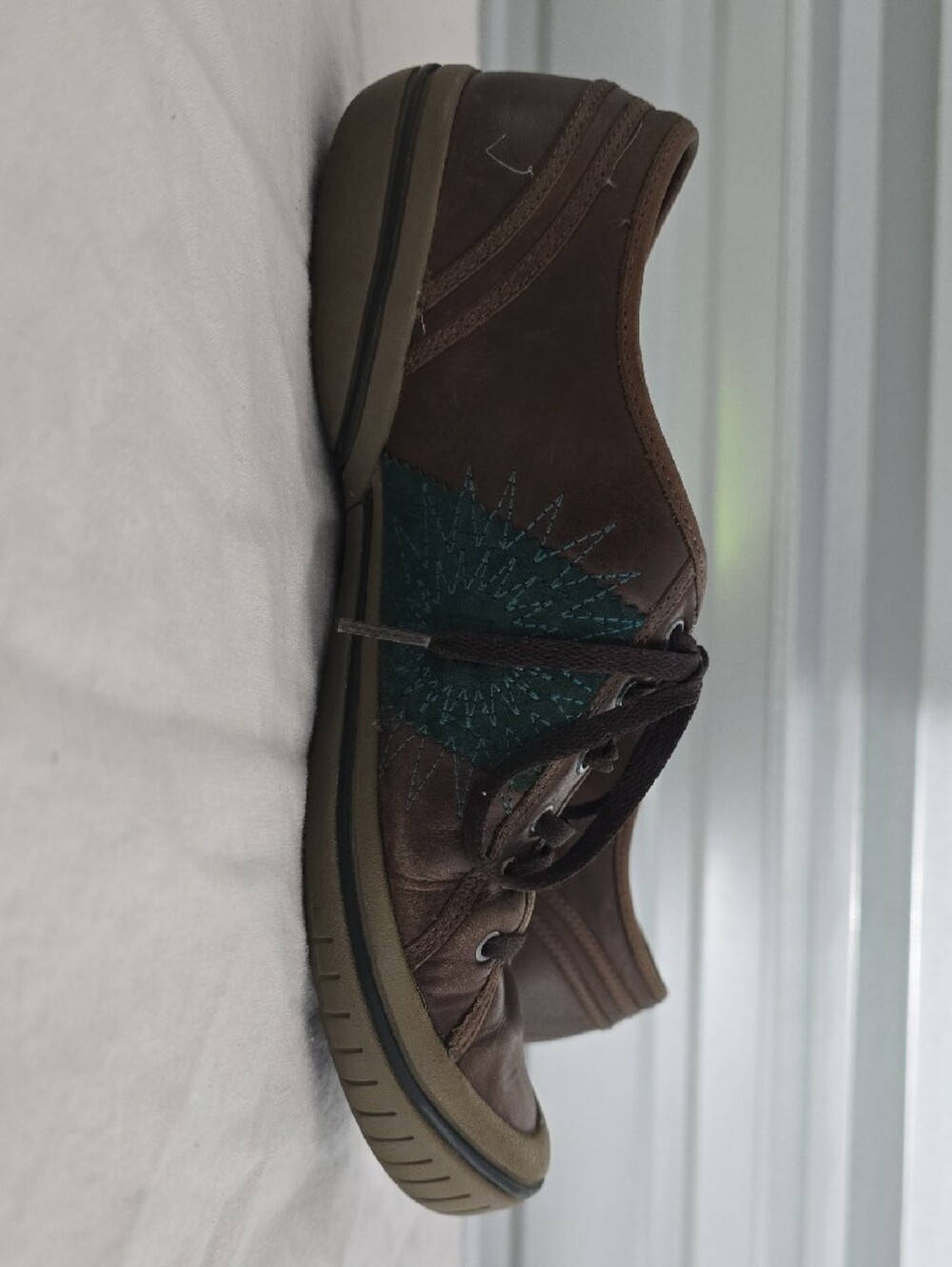 Merrell Women's Brown and Teal Low-Top Lace-Up Sneakers - Picture 8 of 12
